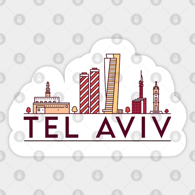 Tel Aviv cityscape Sticker by SerenityByAlex